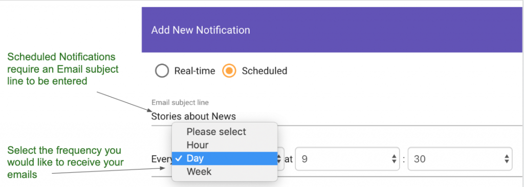 Add new scheduled notification