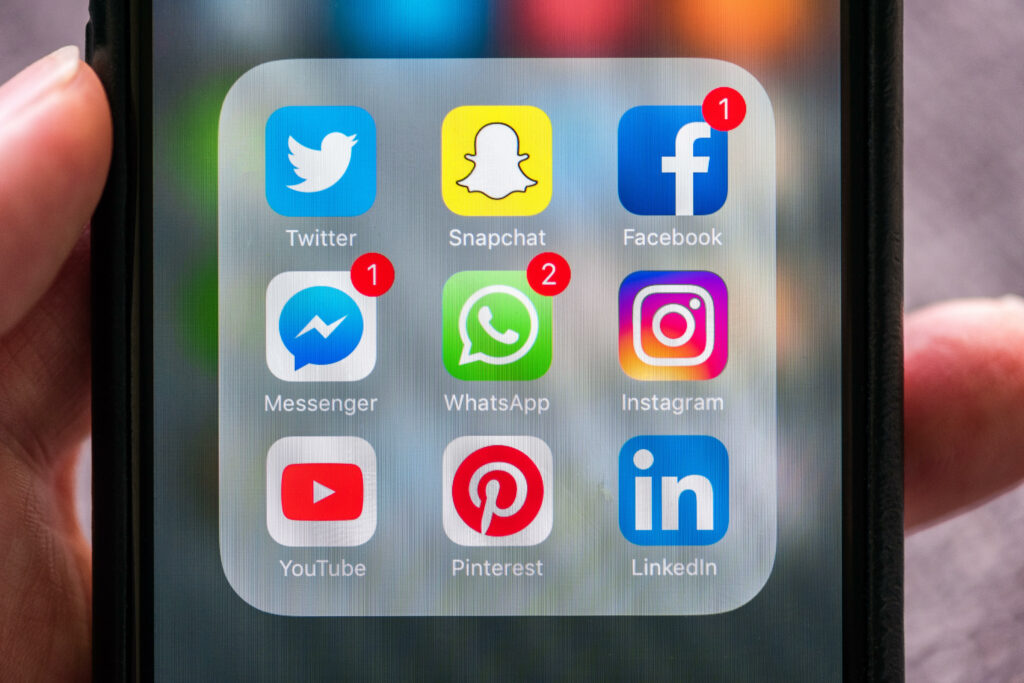 Picture of social media icons as social media is an area of which PA TV Metadata's Jessica Barrow mentions she previously worked in and has attained a Level 3 Diploma in Social Media for Business.