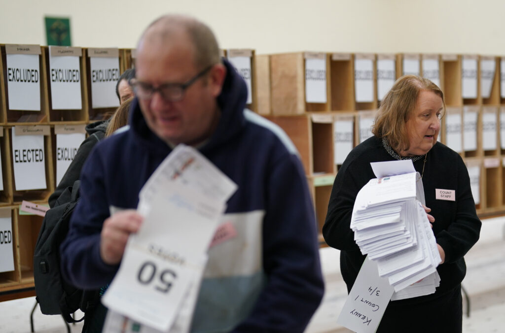 Picture of vote counting at Ireland's General Election which is a news event PA provided fact-checks for.
